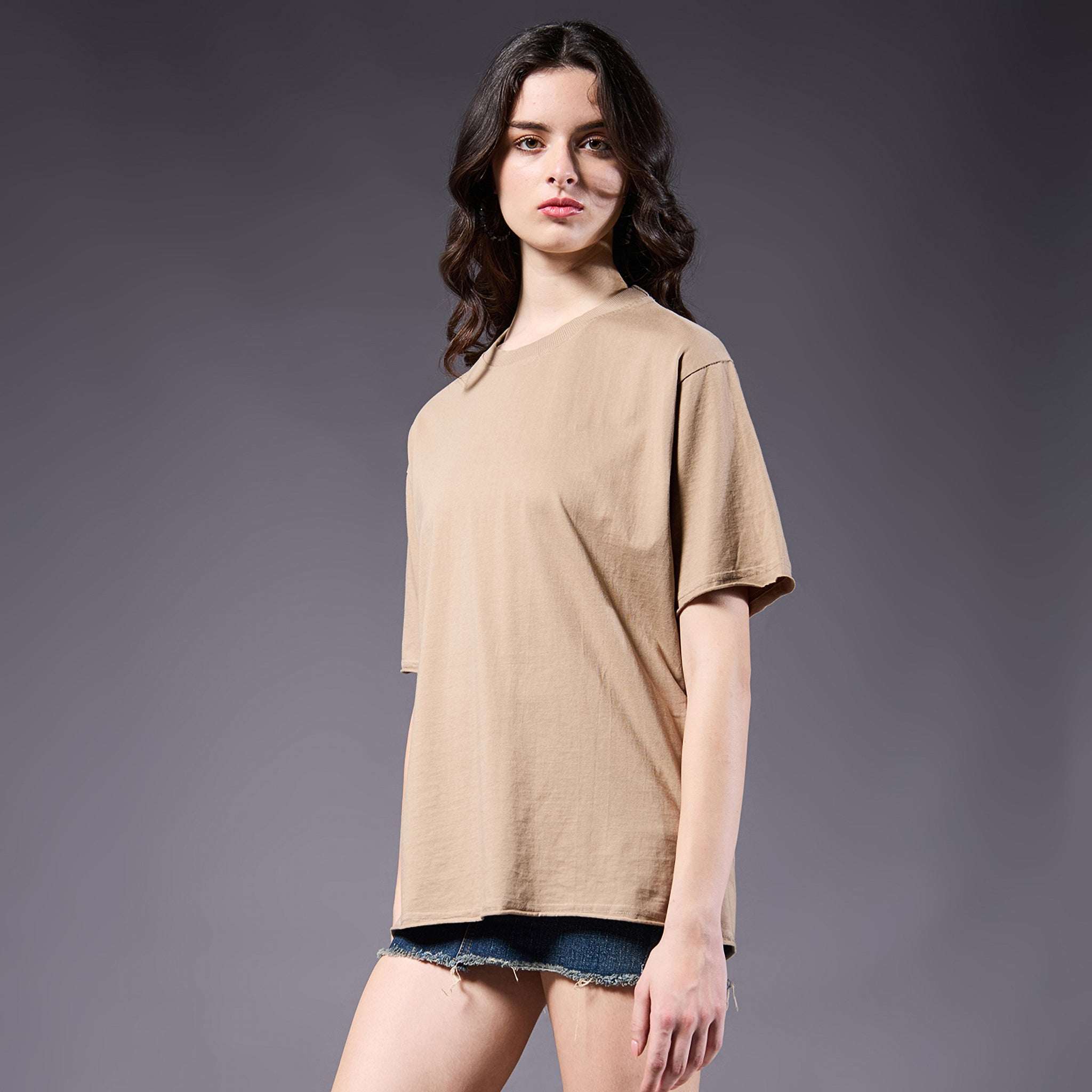 Beige Grunge Face T-Shirt