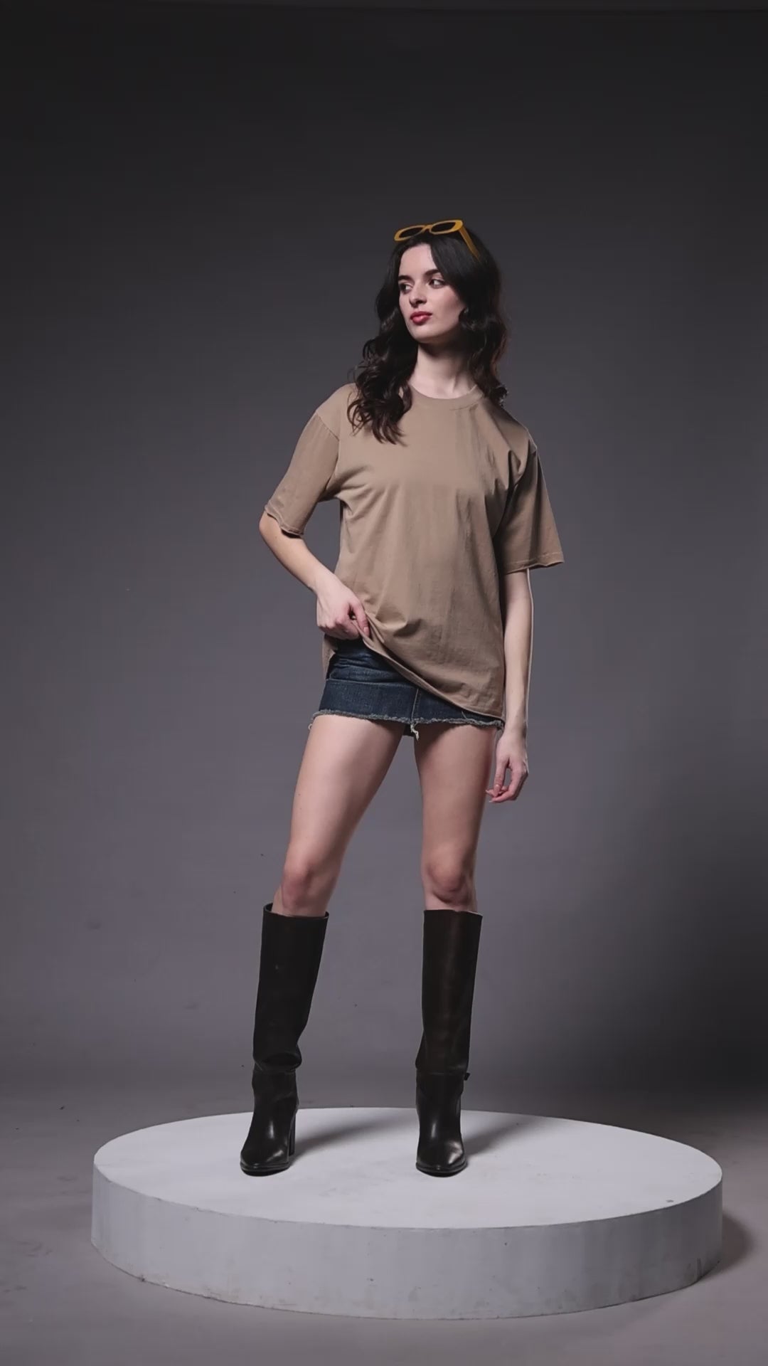 Beige Grunge Face T-Shirt