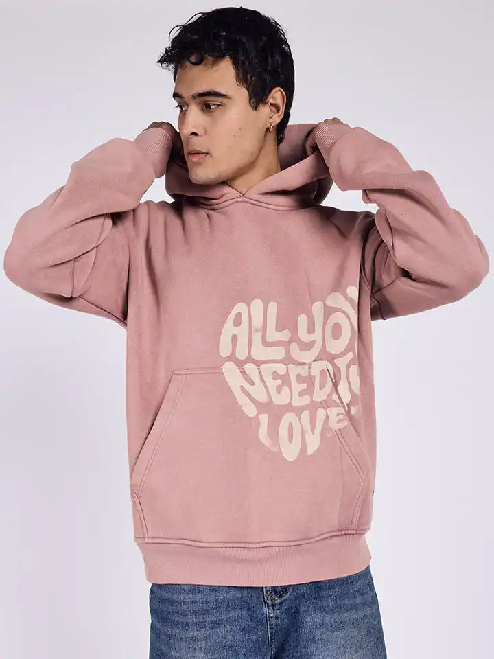Onion Pink “All You Need is Love” Oversized Hoodie