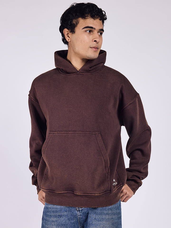 Rusty Mauve Flowery Skull Hoodie