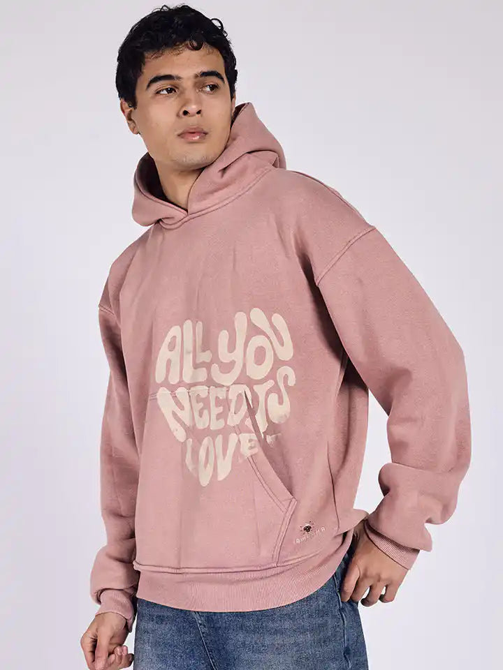 Onion Pink “All You Need is Love” Oversized Hoodie