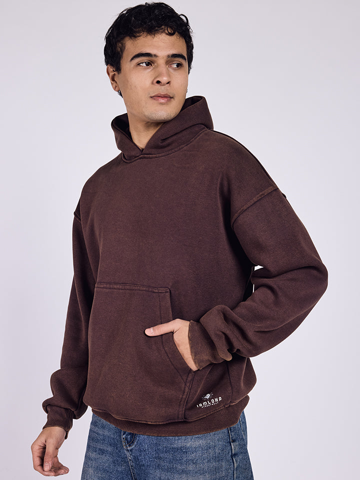 Rusty Mauve Flowery Skull Hoodie