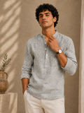 Ashwood Cotton Khadi Kurta Shirt - Mandarin Collar