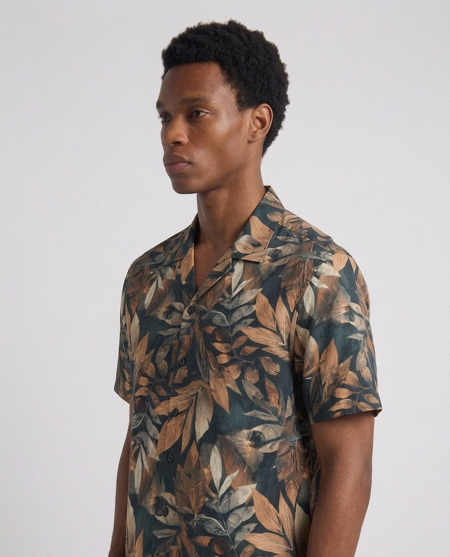 Autumn Leaves Cuban Shirt
