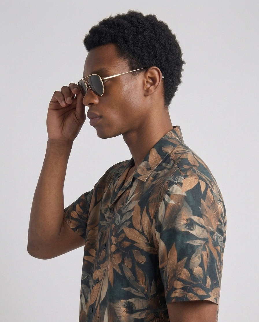 Autumn Leaves Cuban Shirt