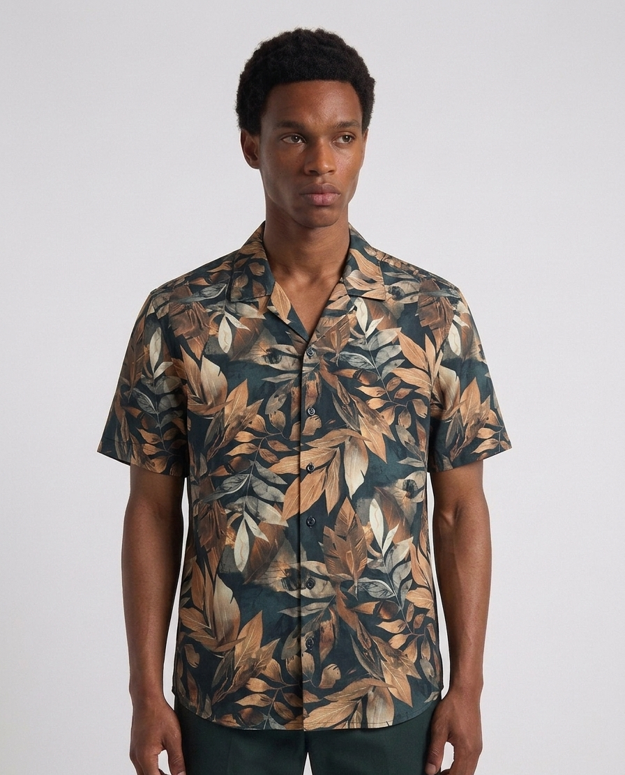 Autumn Leaves Cuban Shirt