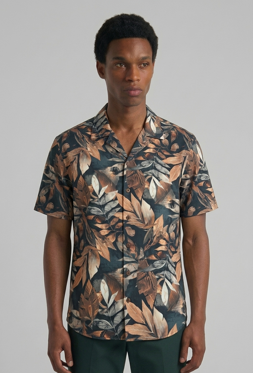 Autumn Leaves Cuban Shirt