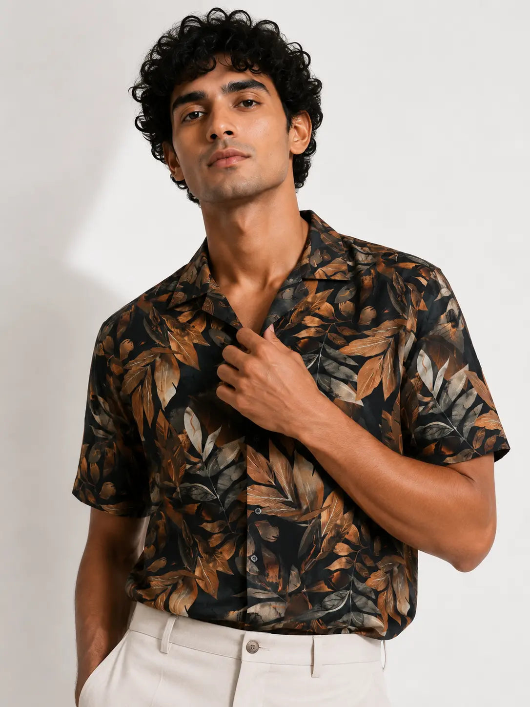 Autumn Leaves Cuban Shirt