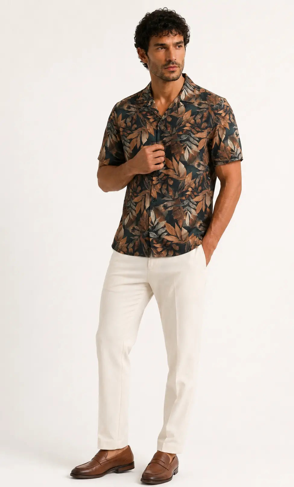 Autumn Leaves Cuban Shirt