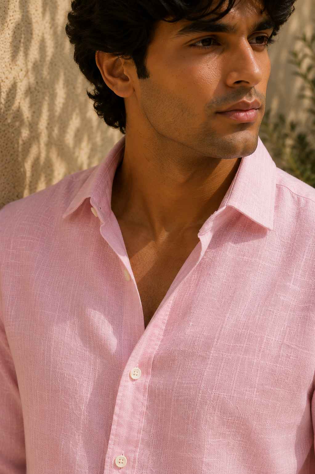 Baby Pink Pure Linen Shirt - European 60 LEA