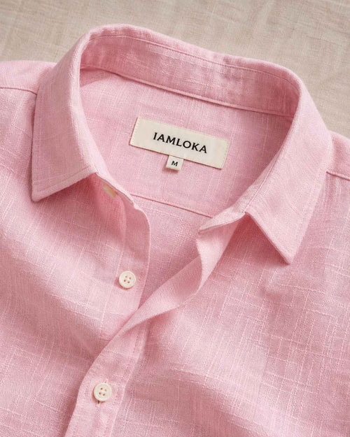 Baby Pink Pure Linen Shirt - European 60 LEA