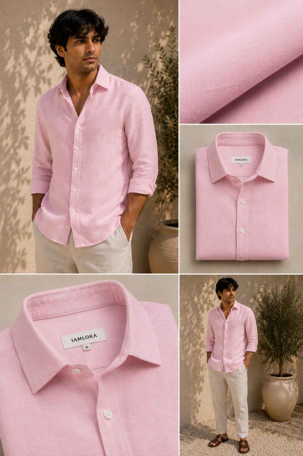 Baby Pink Pure Linen Shirt - European 60 LEA