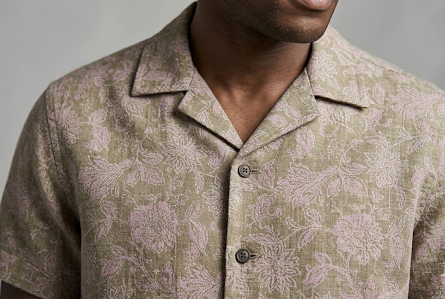 Beige Floral Cuban Shirt
