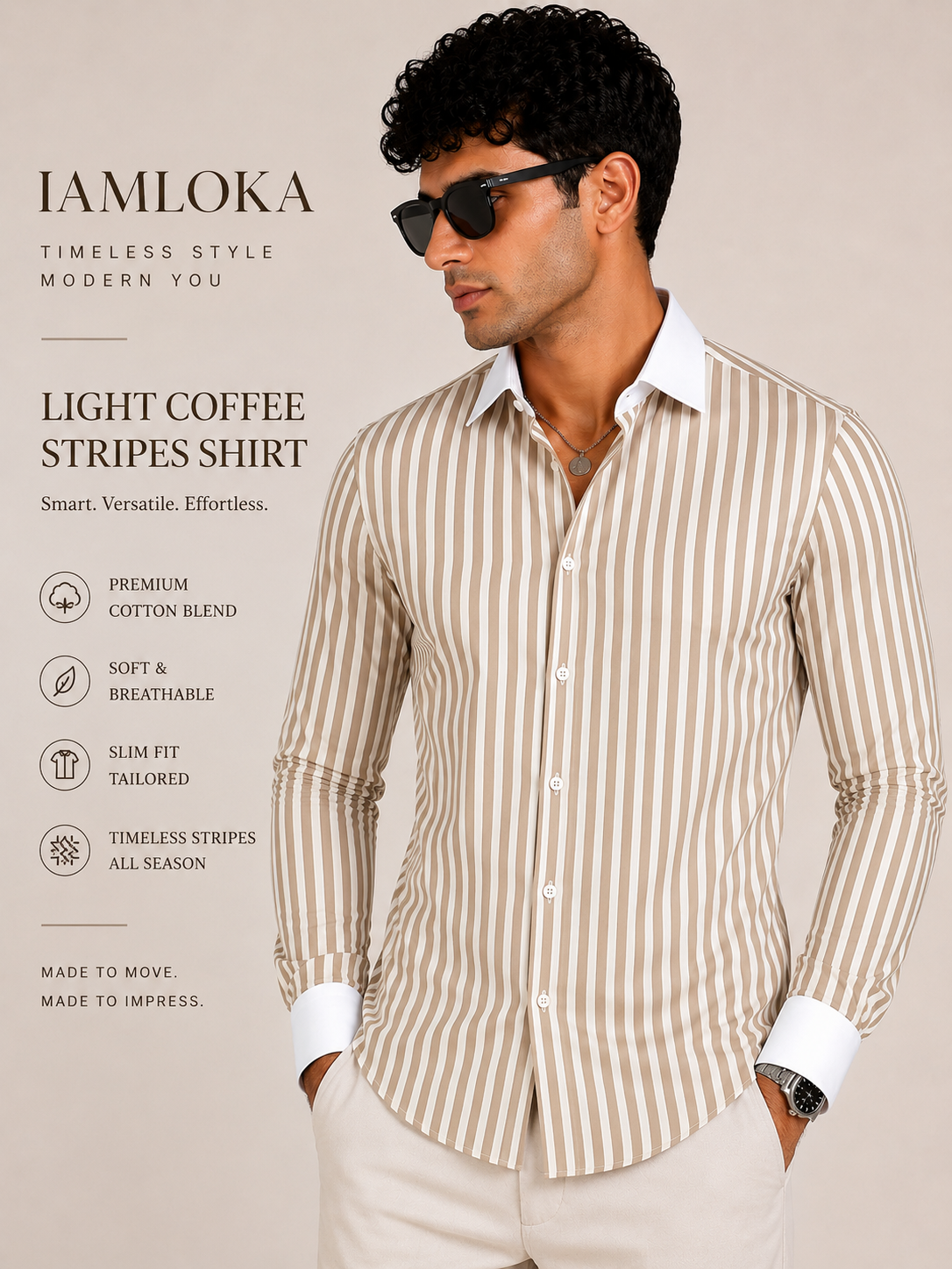 Beige Stripe Shirt