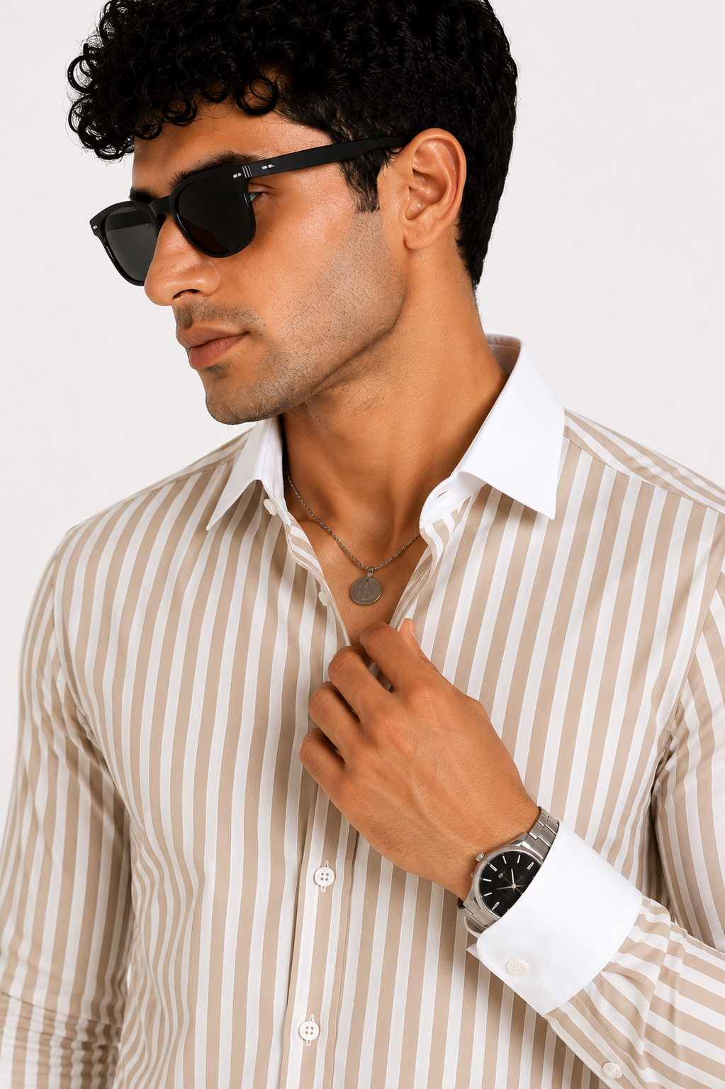 Beige Stripe Shirt