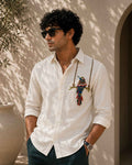 Exotic Bird Embroidered Shirt