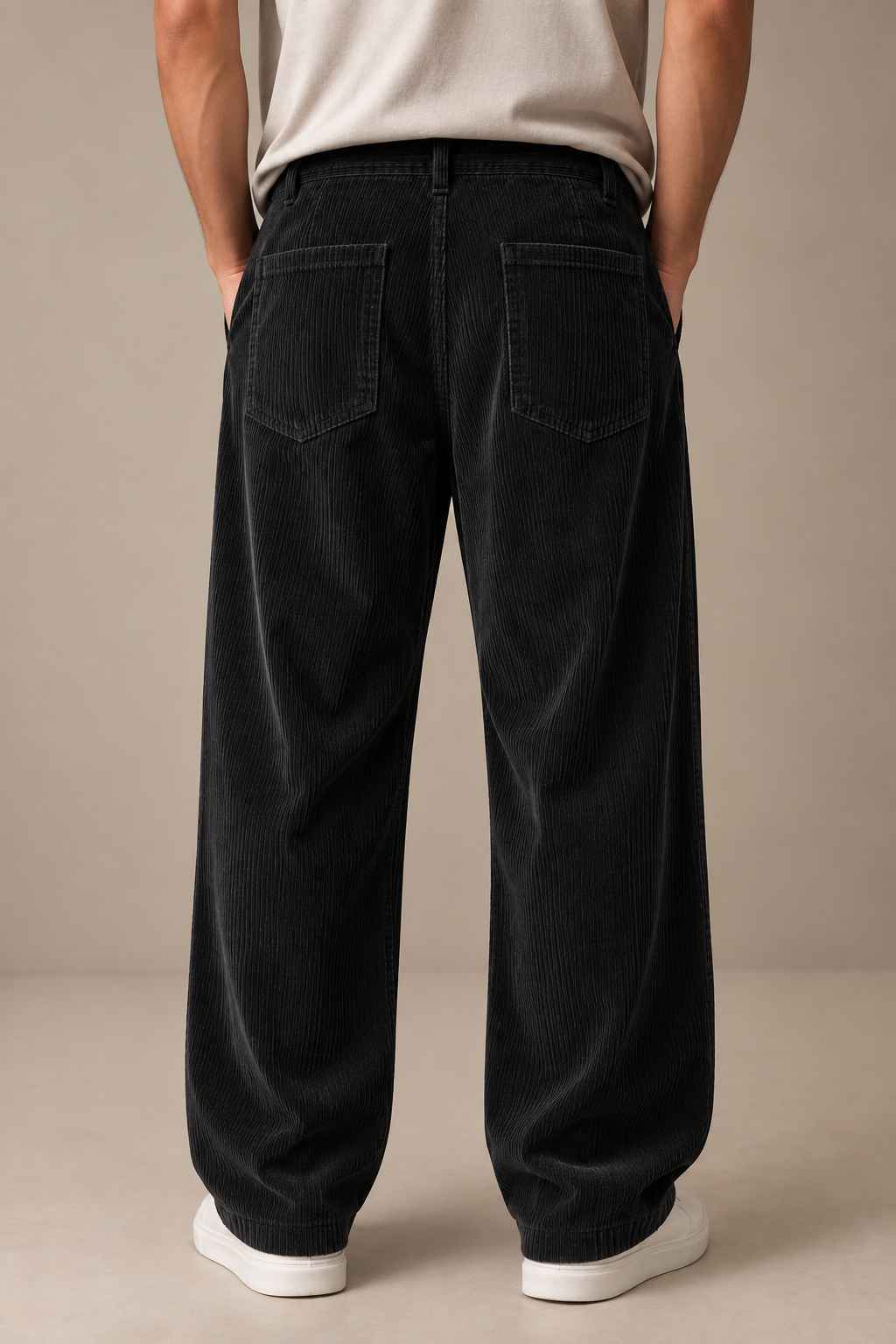 Black Corduroy Pant -  Relaxed Fit