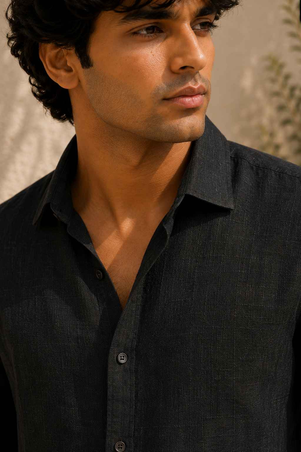 Black Pure Linen Shirt - European 60 LEA