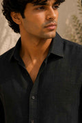Black Pure Linen Shirt - European 60 LEA