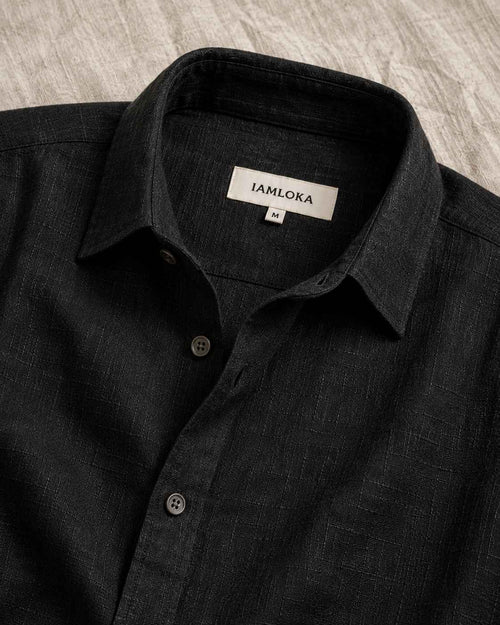 Black Pure Linen Shirt - European 60 LEA