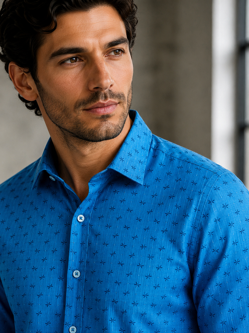 Blue Dragonfly Linen Shirt