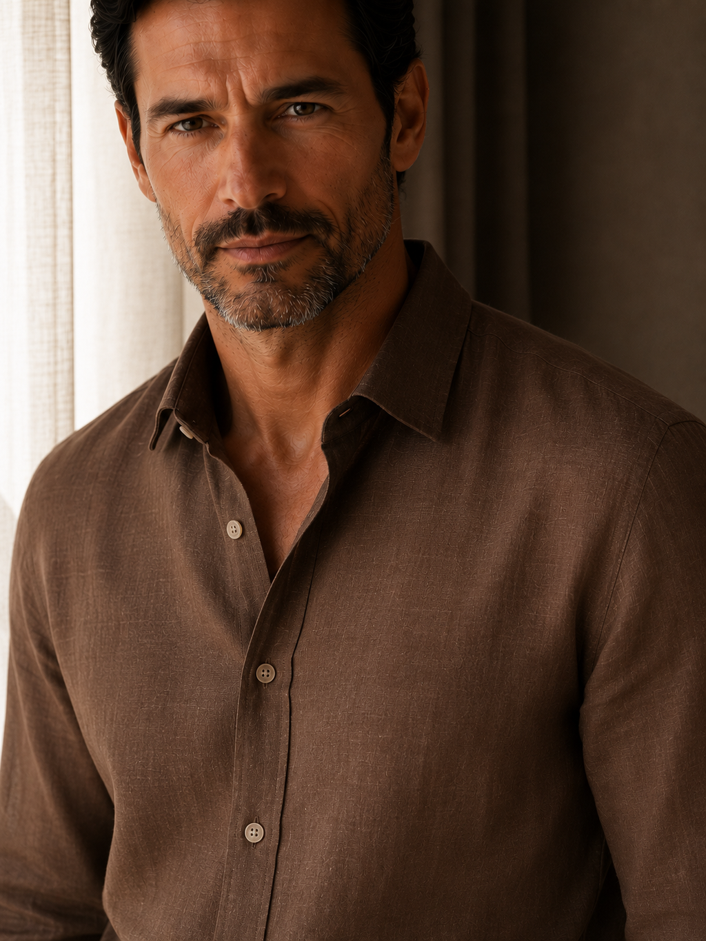 Brown Linen Shirt