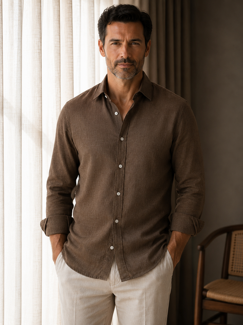 Brown Linen Shirt