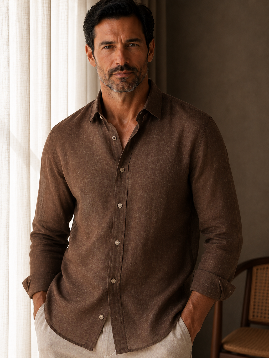 Brown Linen Shirt