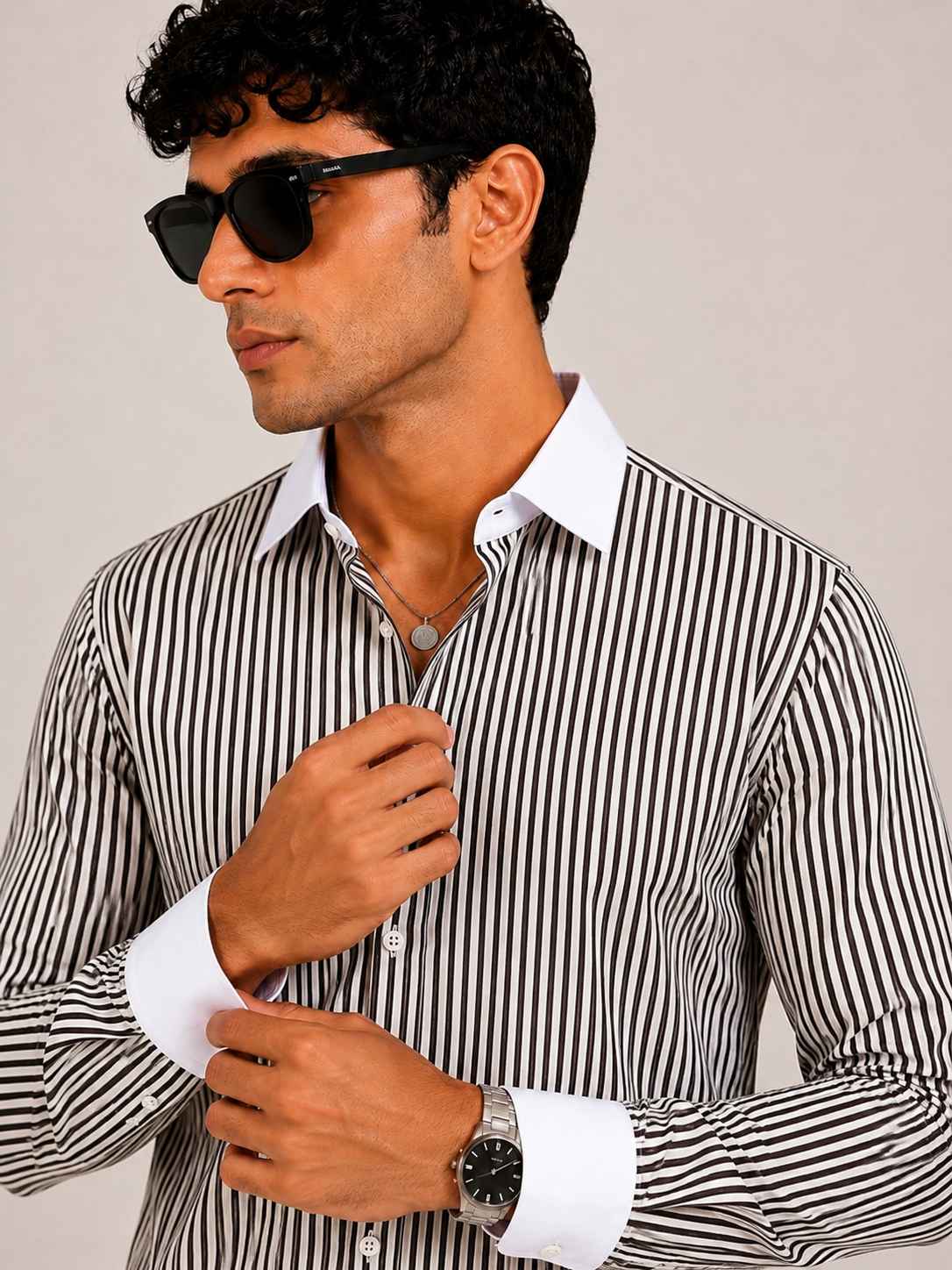 Dark Brown Stripe Shirt