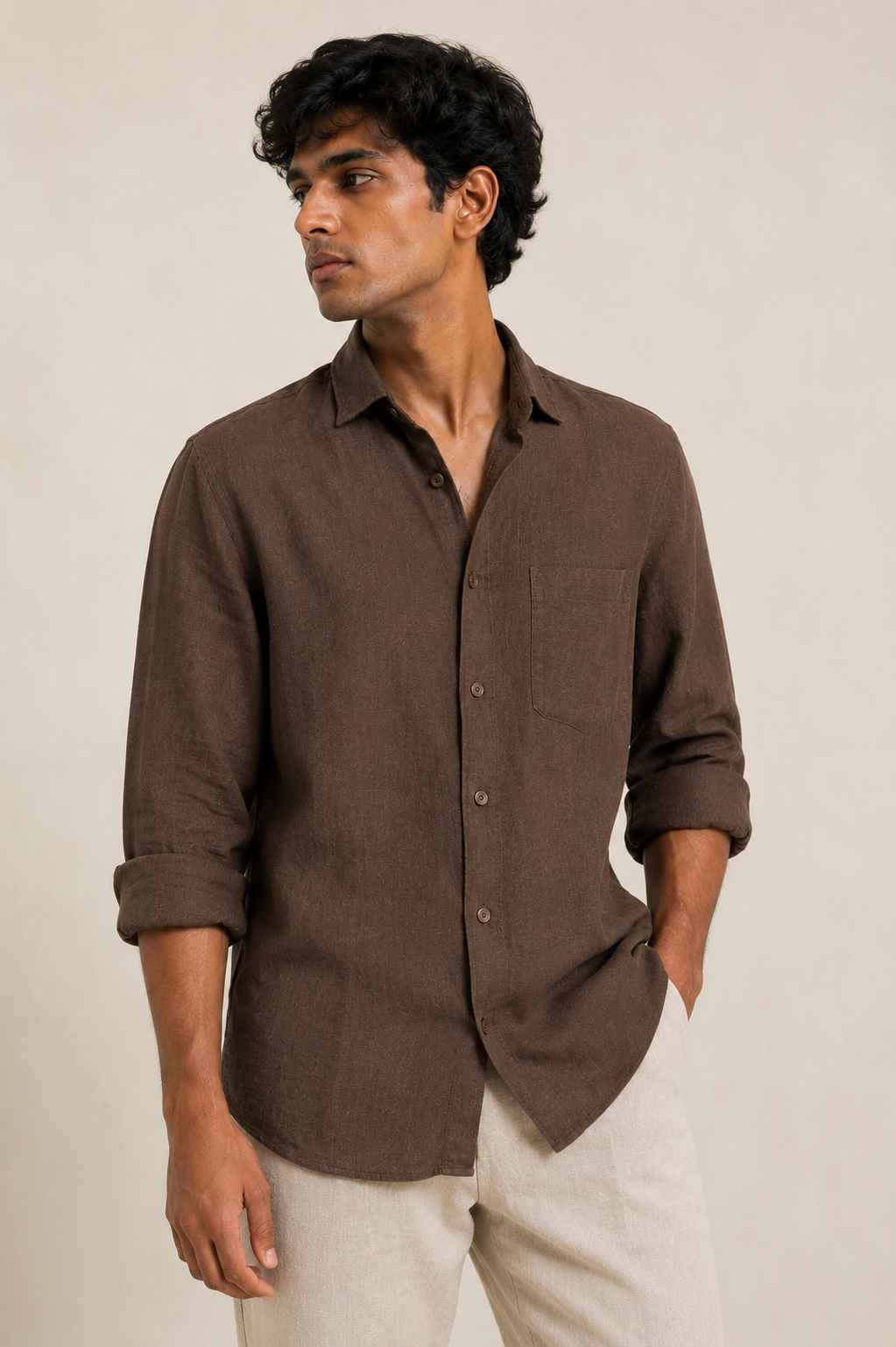 Brown Linen Shirt