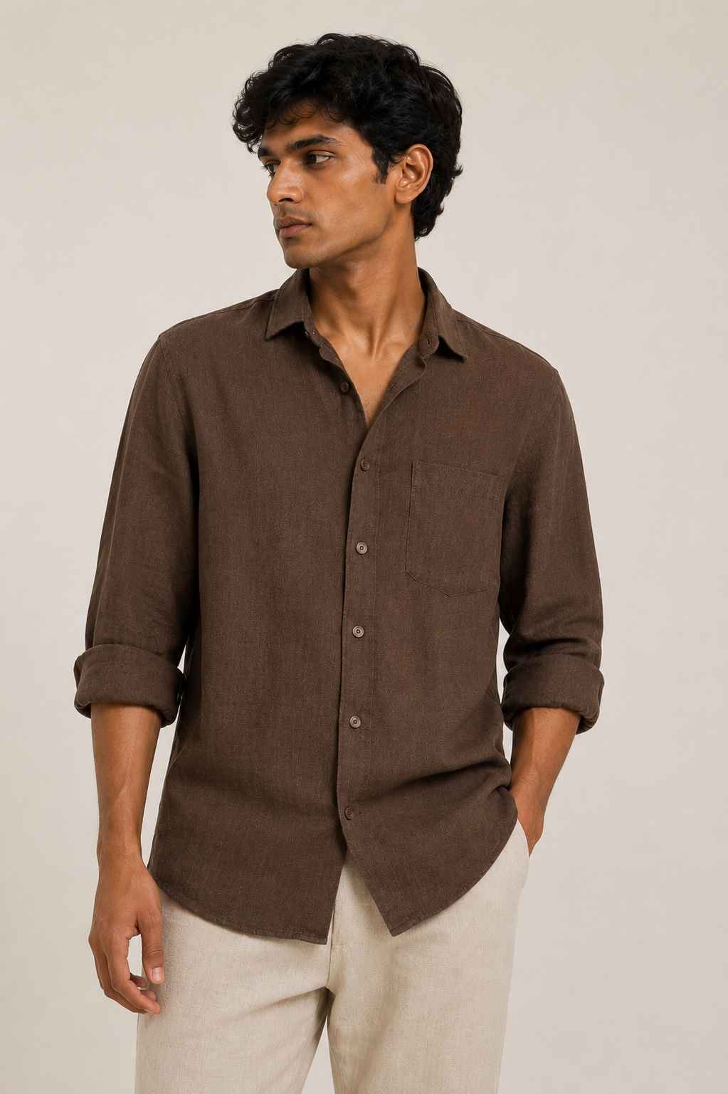 Brown Linen Shirt