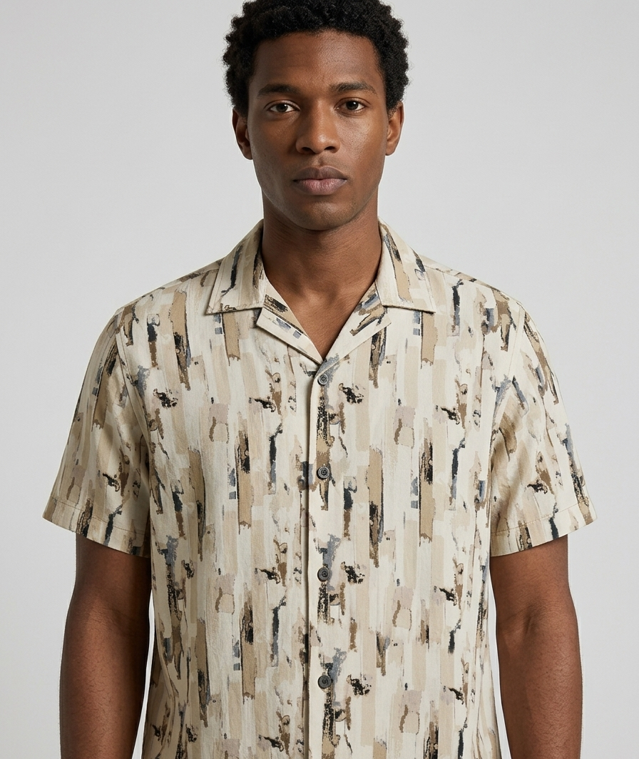 Brushstroke Cuban Shirt