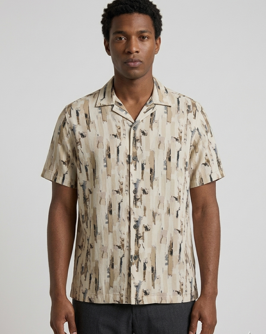 Brushstroke Cuban Shirt