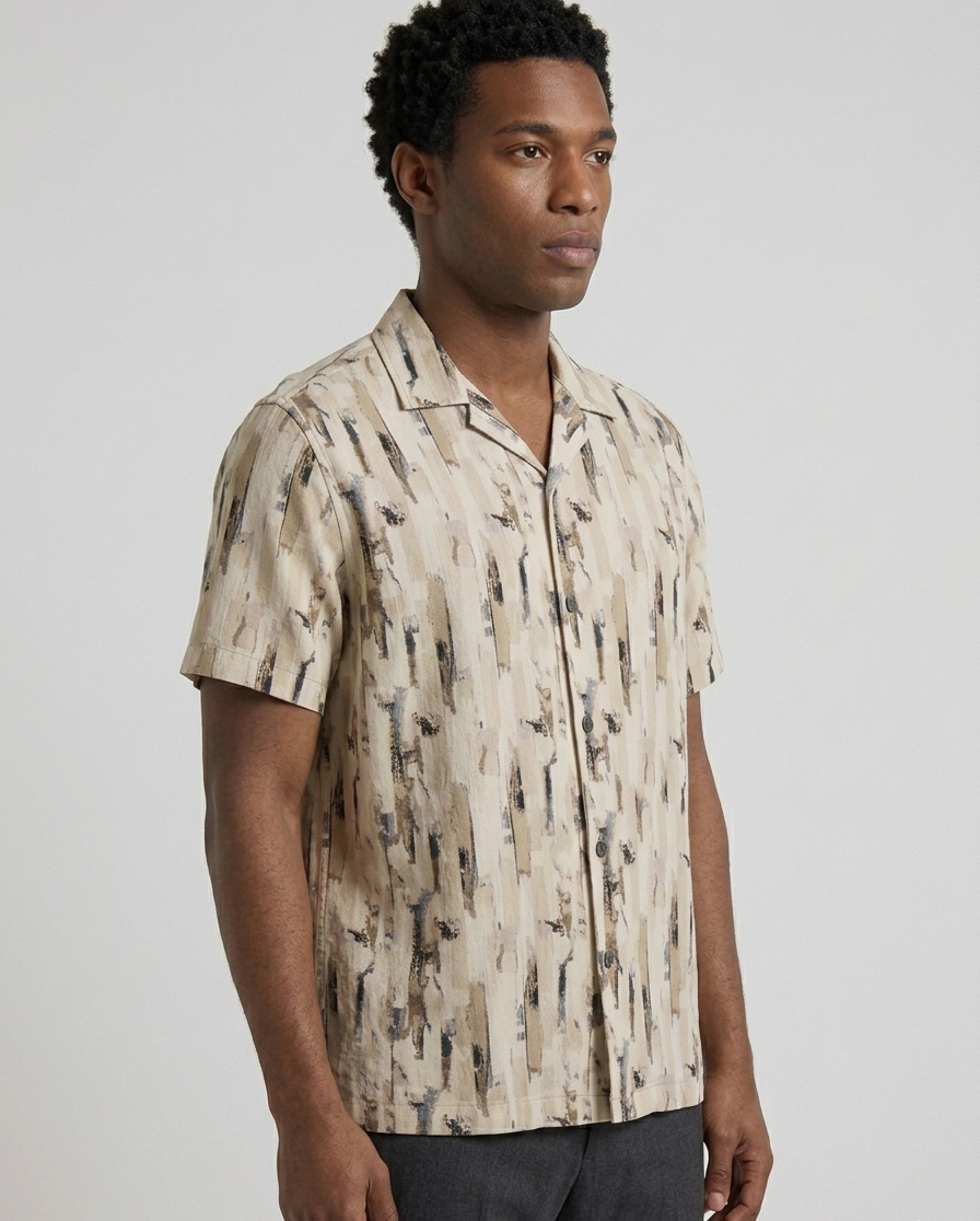 Brushstroke Cuban Shirt