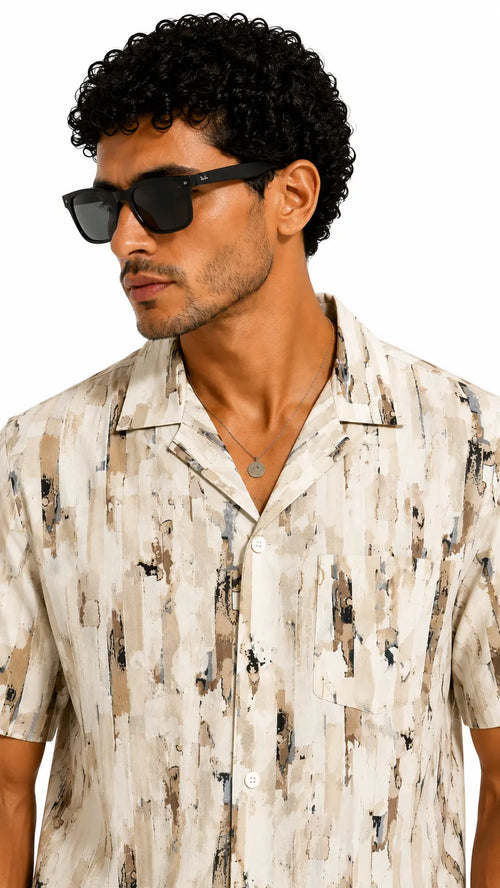 Brushstroke Cuban Shirt