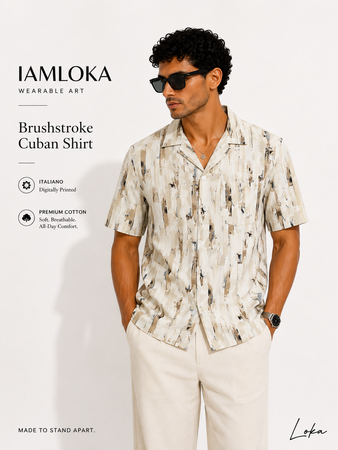Brushstroke Cuban Shirt