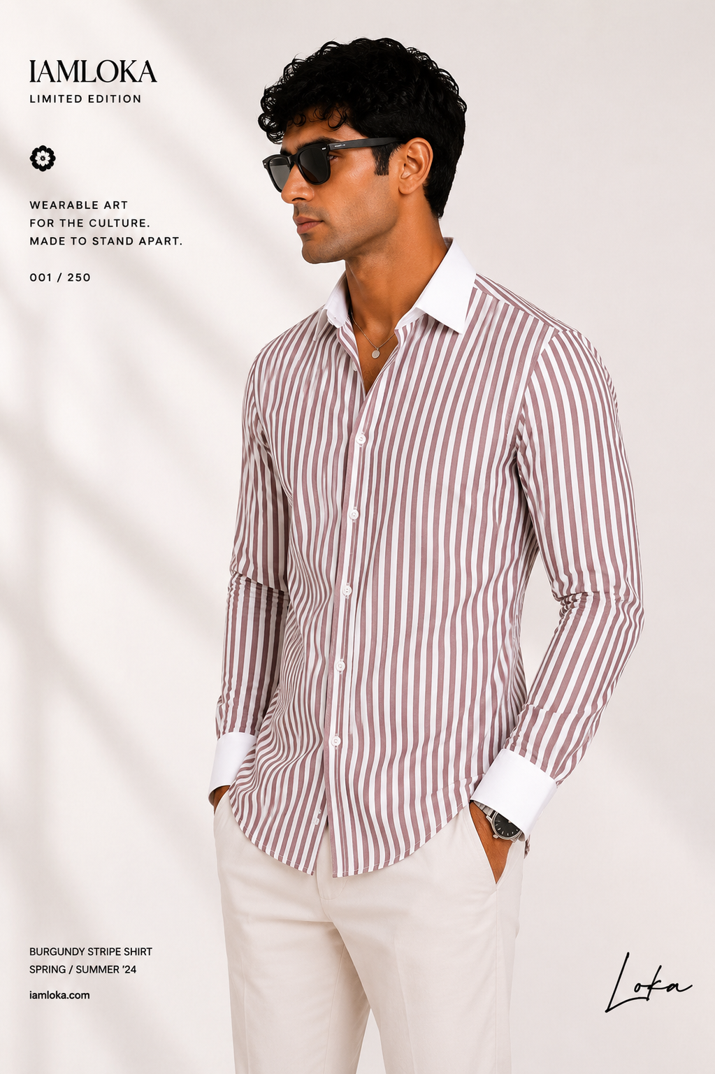 Vintage Burgundy Stripe Shirt