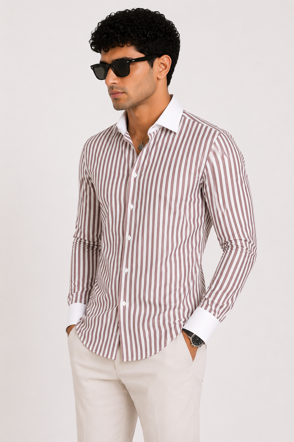 Vintage Burgundy Stripe Shirt