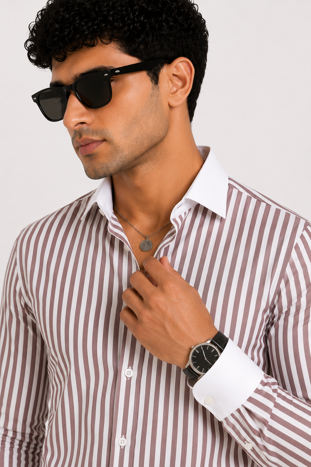 Vintage Burgundy Stripe Shirt