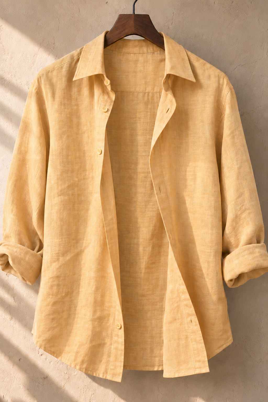 Butter Yellow Pure Linen Shirt - European 60 LEA