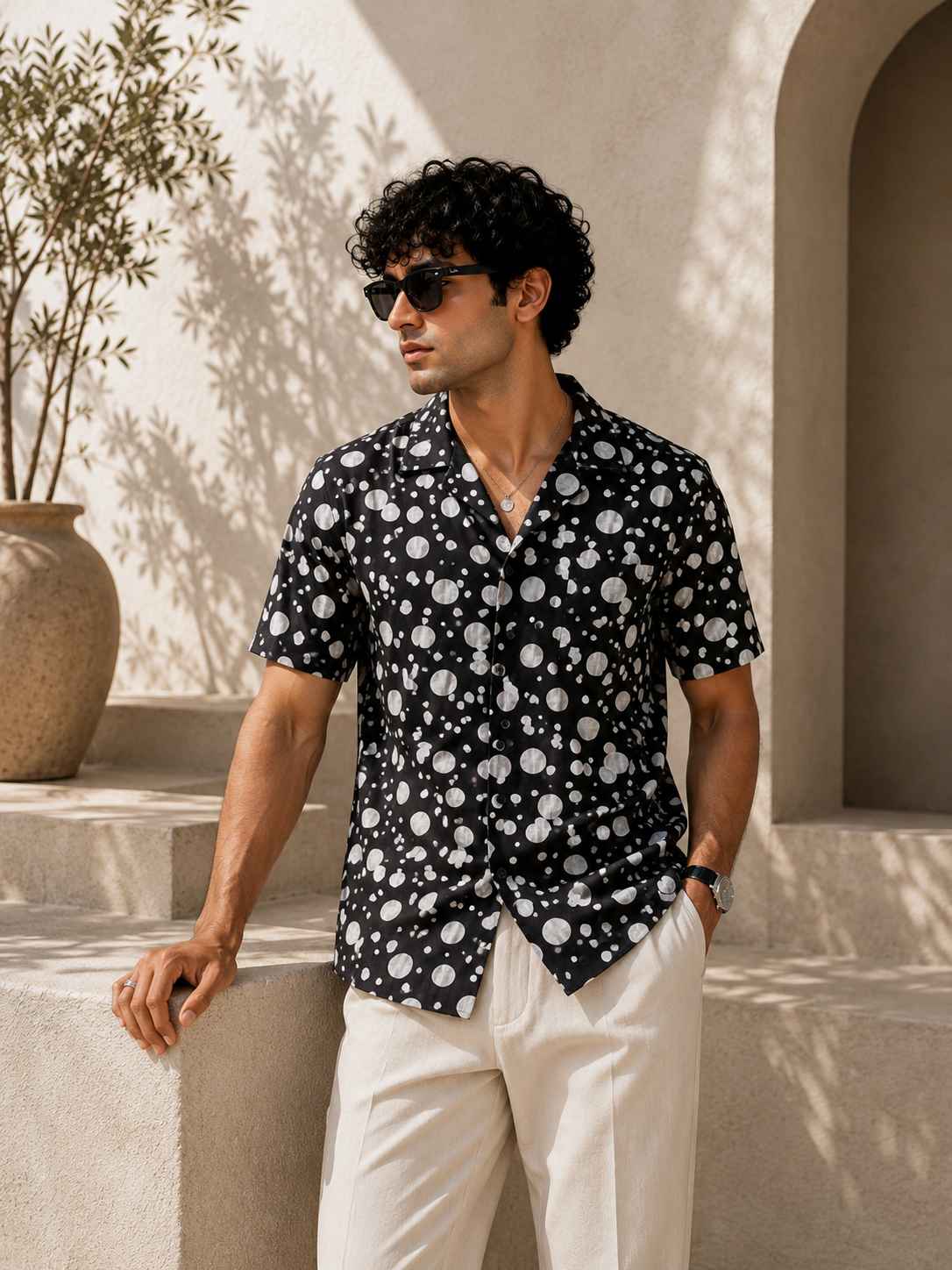 Polka Dots Cuban Shirt