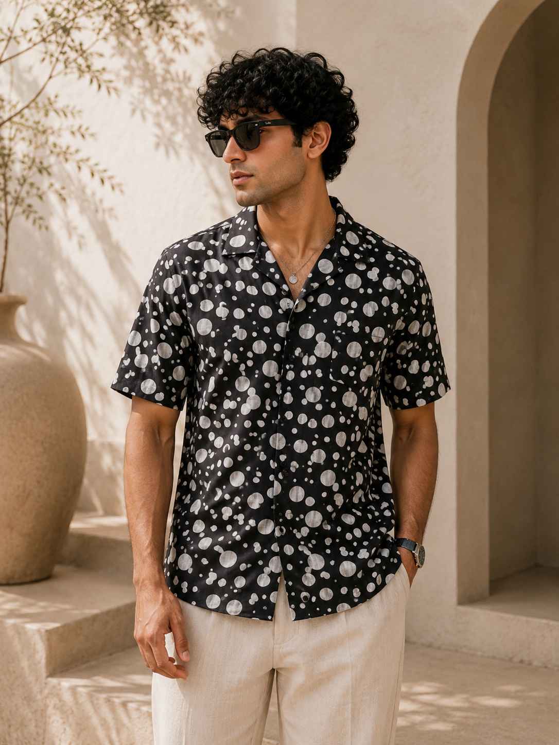 Polka Dots Cuban Shirt