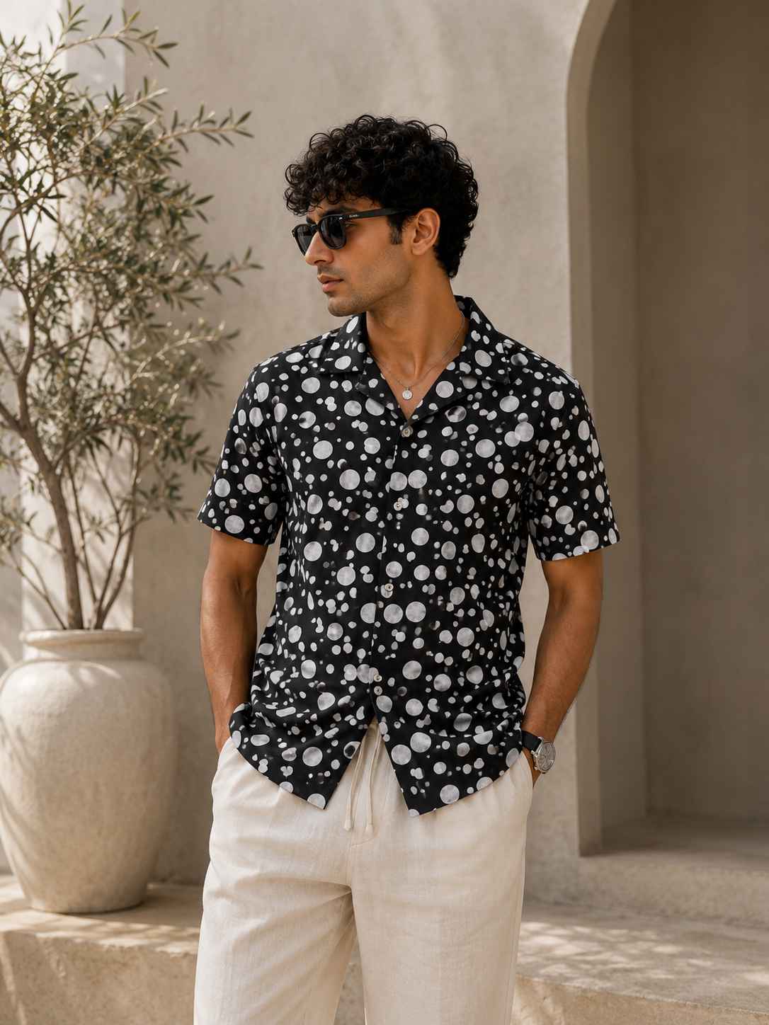 Polka Dots Cuban Shirt