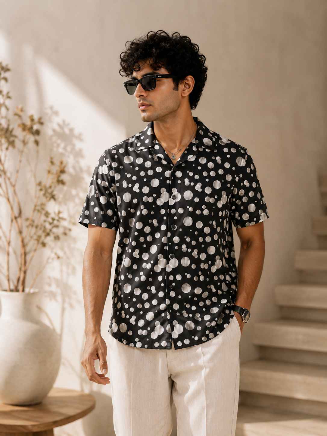 Polka Dots Cuban Shirt