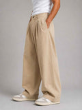 Cotton Baggy Fit Pants — Sand Beige