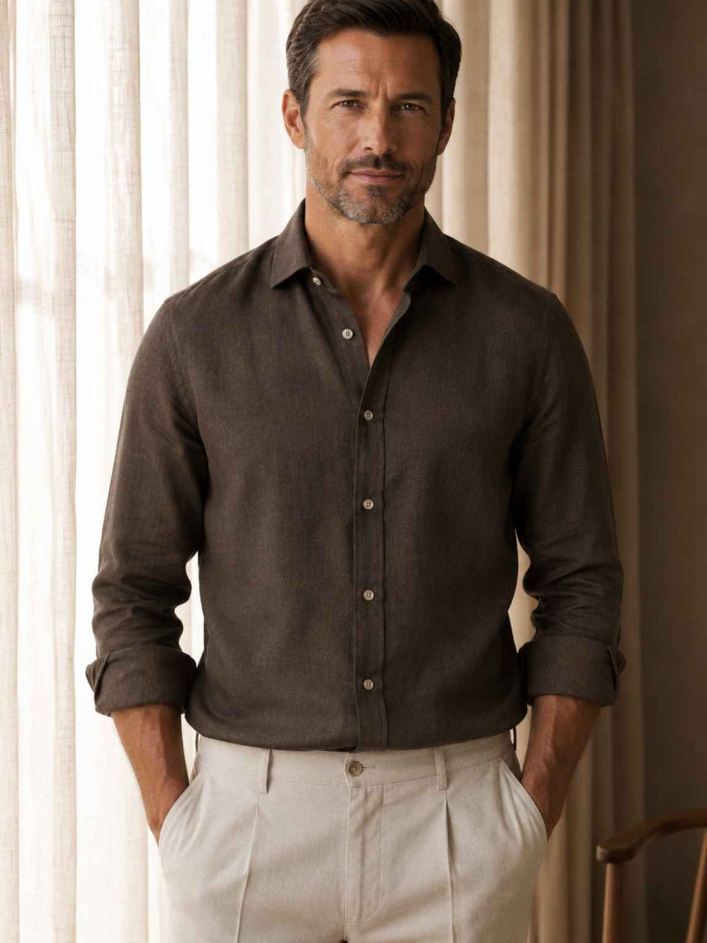 Dark Mocha Linen Shirt