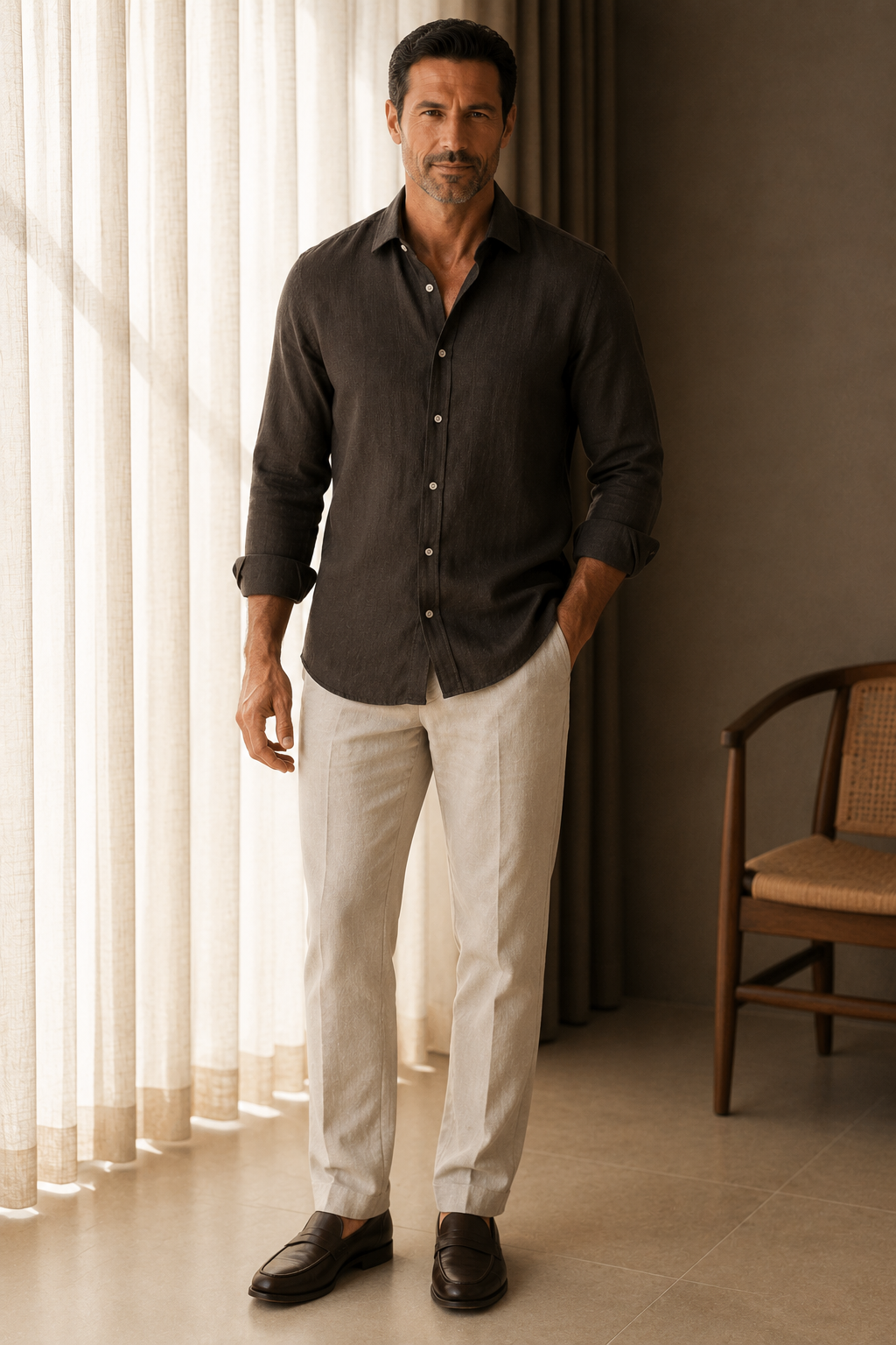 Dark Mocha Linen Shirt