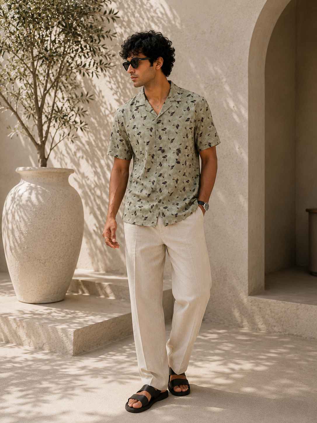 Desert Leaf Cuban Shirt