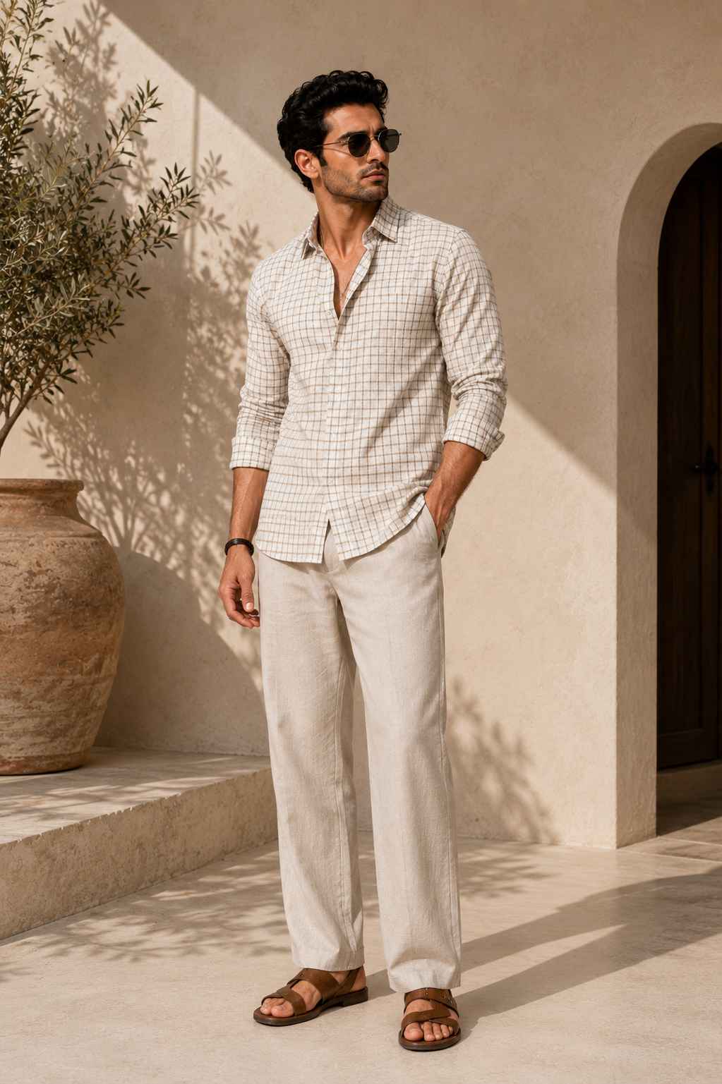 Dune Check Pure Linen Shirt