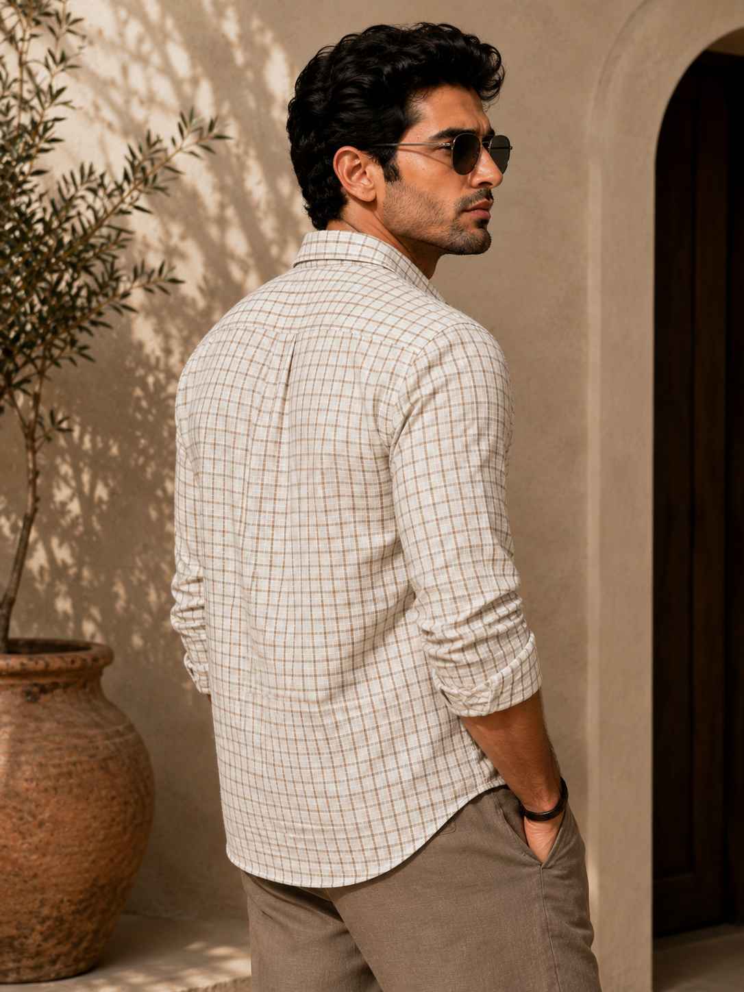 Dune Check Pure Linen Shirt